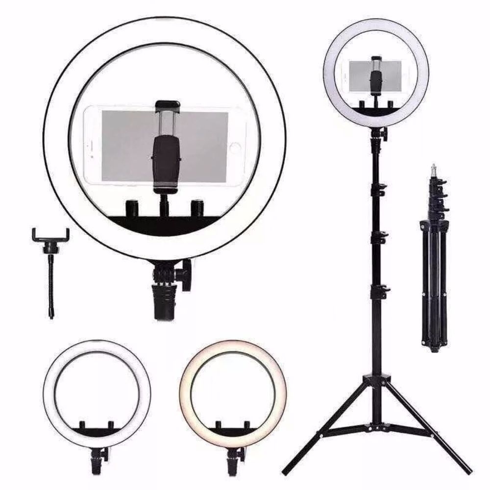 Ring Light 18'' com Tripé e Suporte Lucacell - Iluminador de Led 