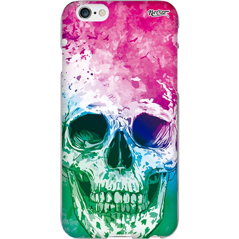 Capa Silicone NetCase Chapada Pintura Caveira Degradê