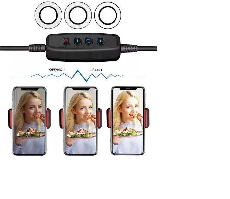 Suporte Multifuncional para Celular com Ring Light Usb - Preto