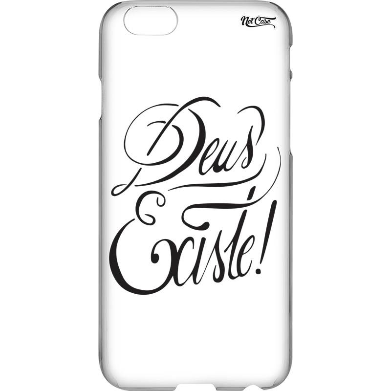 Capa Silicone NetCase Transparente Deus Existe!