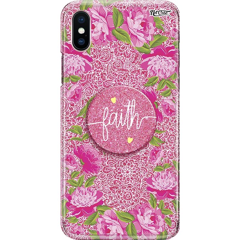 Capa Netcase Glitter + Pop 3in1 Pink - Mandalas em Flor Rosa
