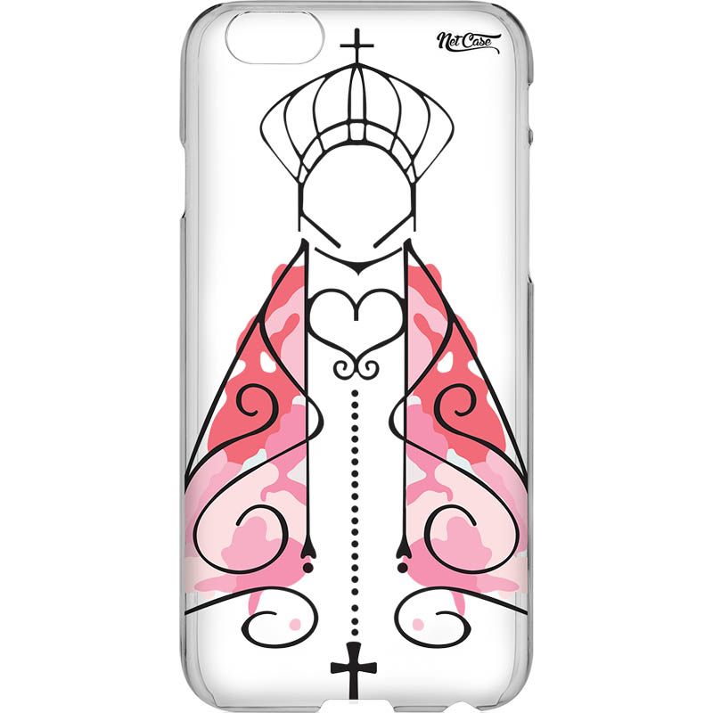 Capa Silicone NetCase Transparente Nossa Senhora Rose Color