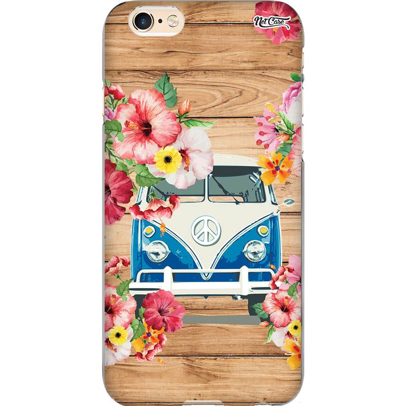 Capa Silicone NetCase Chapada Madeira Kombi Flores