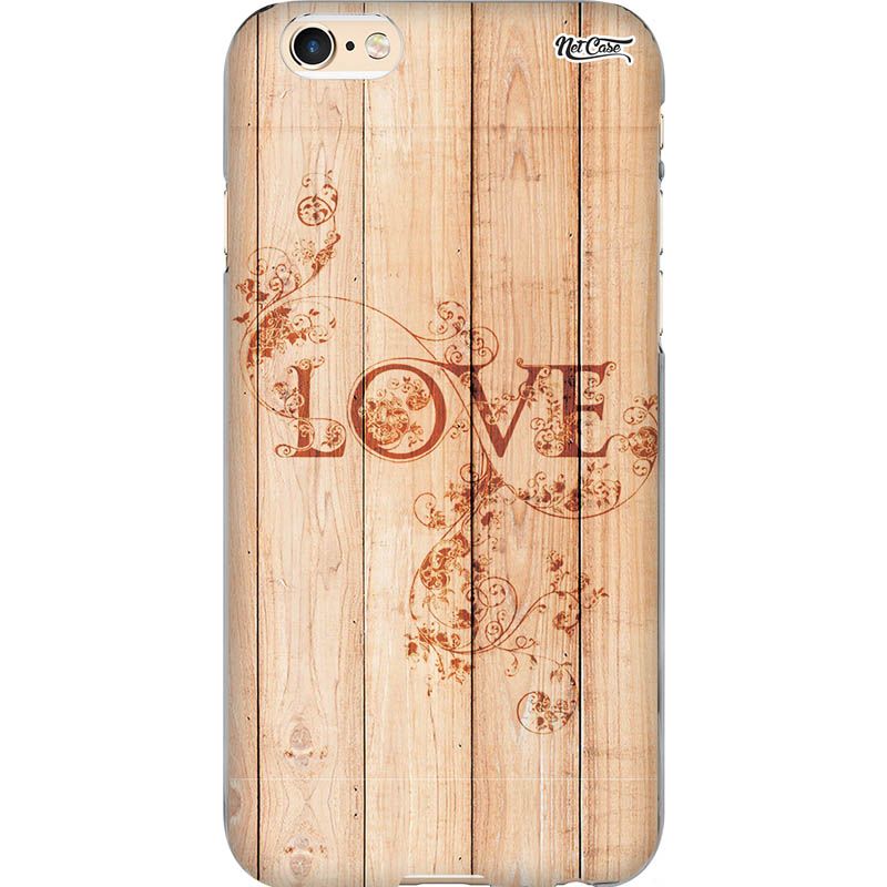 Capa Silicone NetCase Chapada Madeira Flowers Love
