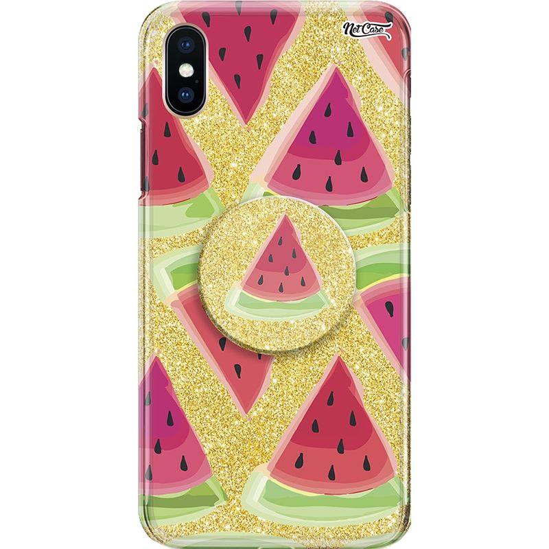 Capa Netcase Glitter + Pop 3in1 Dourado - Cortes de Melancia