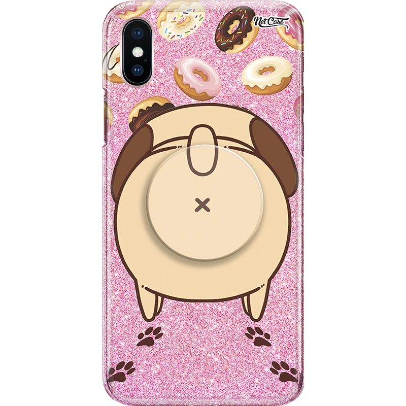 Capa Netcase Glitter + Pop 3in1 Rosa - Donuts and Pug Paws