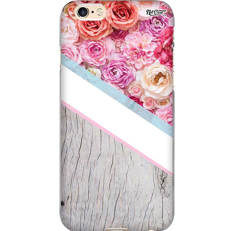 Capa Silicone NetCase Chapada Madeira Degradê Flores