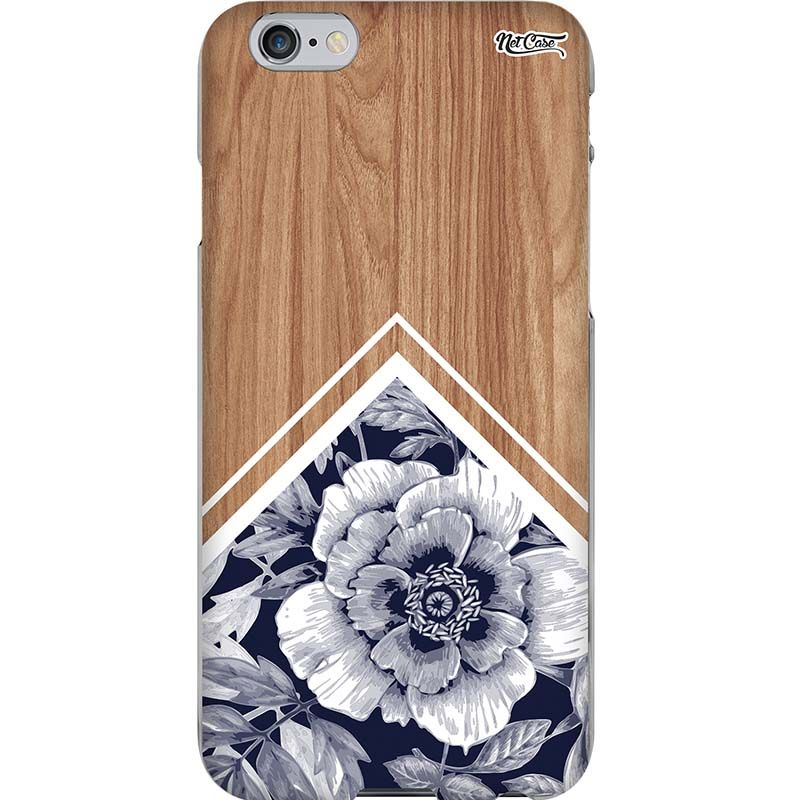 Capa Silicone NetCase Chapada Madeira Triângulo Flower Navy Blue