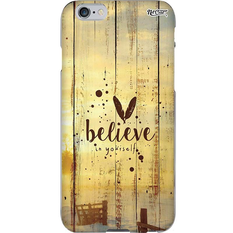 Capa Silicone NetCase Chapada Madeira Aquarela Believe in Yourself