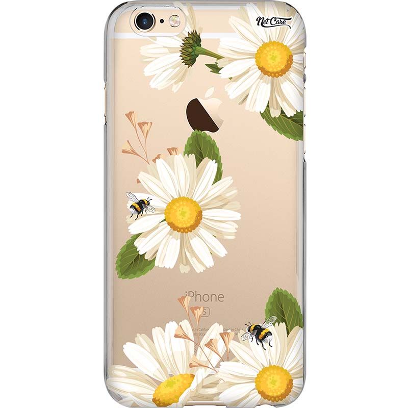 Capa Silicone NetCase Transparente Daisies and Bees