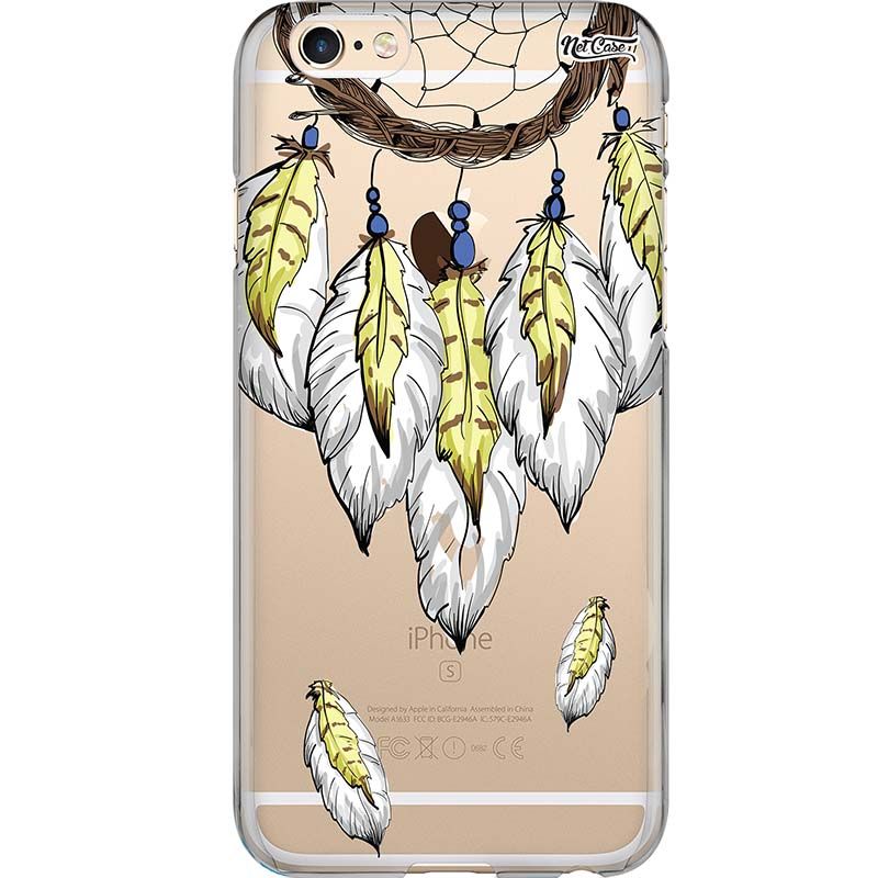 Capa Silicone NetCase Transparente Mandala Dream Catcher Feathers