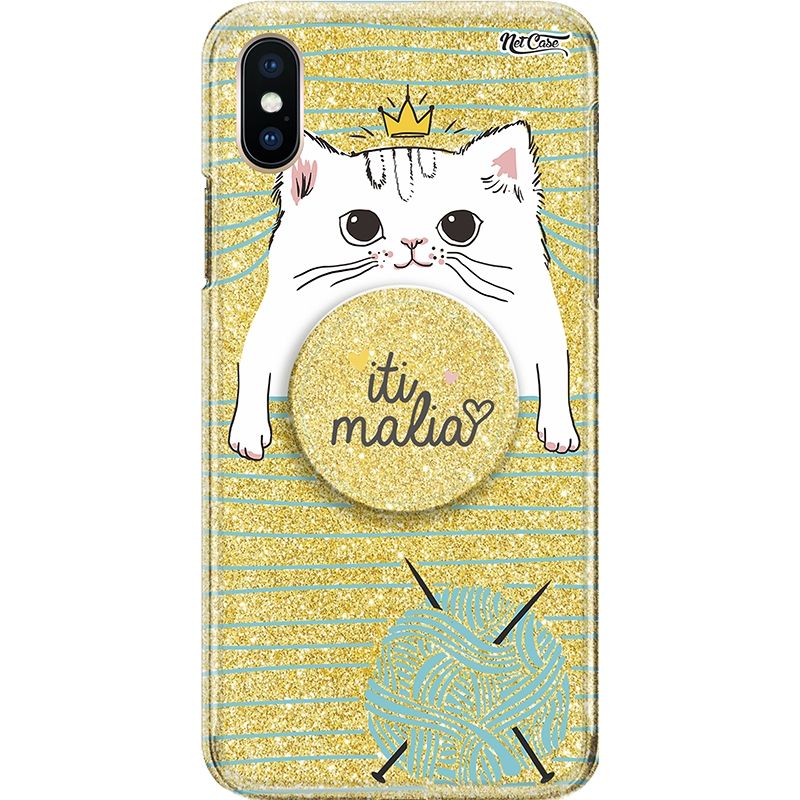 Capa Netcase Glitter + Pop 3in1 Dourado - Cat Iti Malia