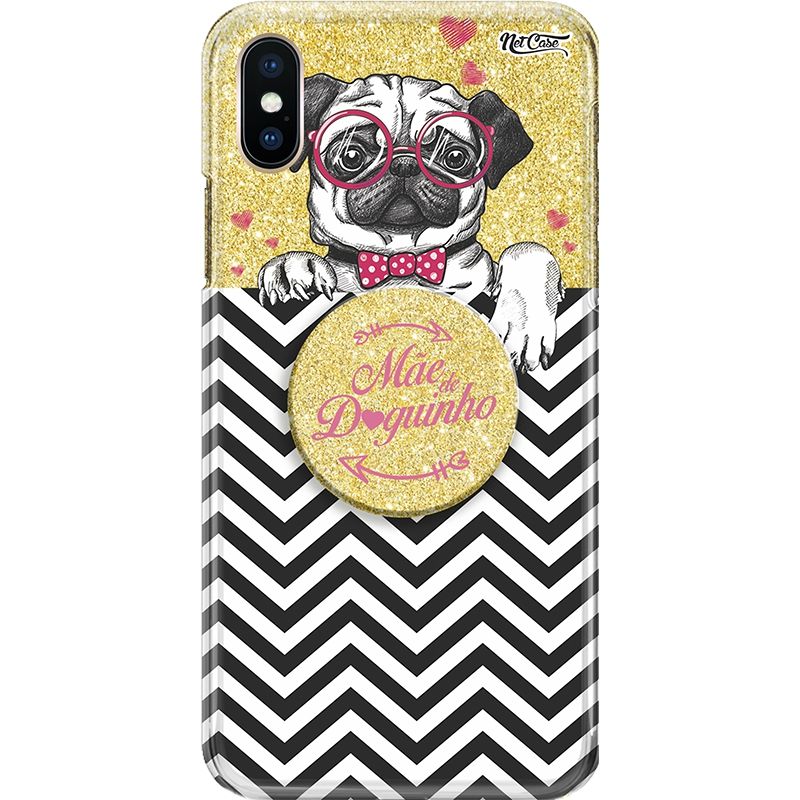 Capa Netcase Glitter + Pop 3in1 Dourado - ---->Mãe de Doguinho<----