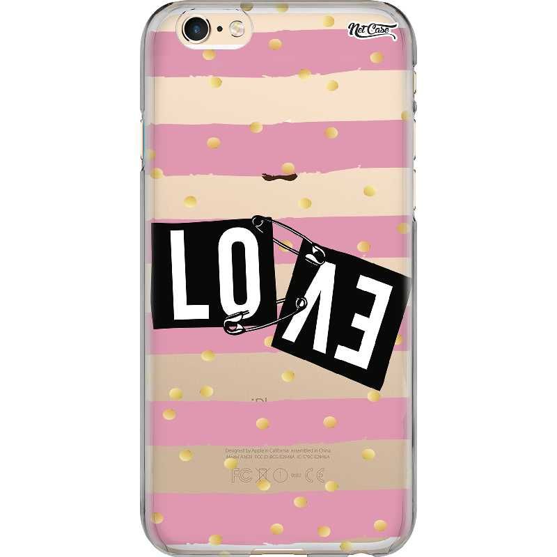 Capa Silicone NetCase Transparente Alfinete Love