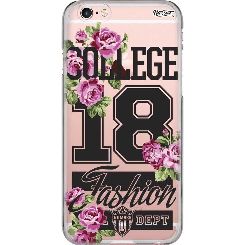 Capa Silicone NetCase Transparente Flores College 18 Fashion