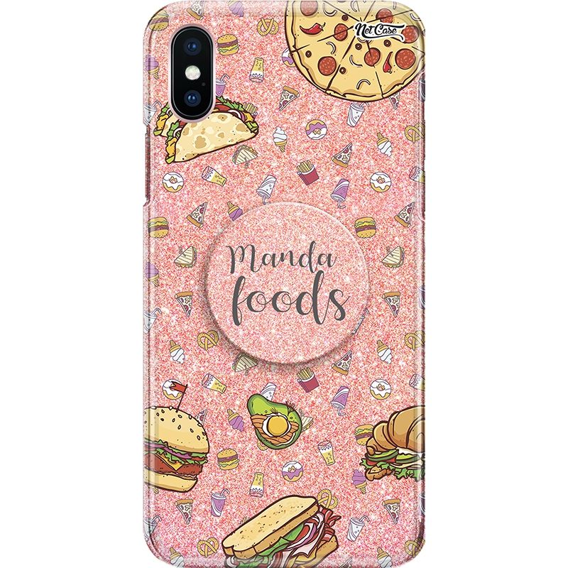 Capa Netcase Glitter + Pop 3in1 Rosê - Manda Foods