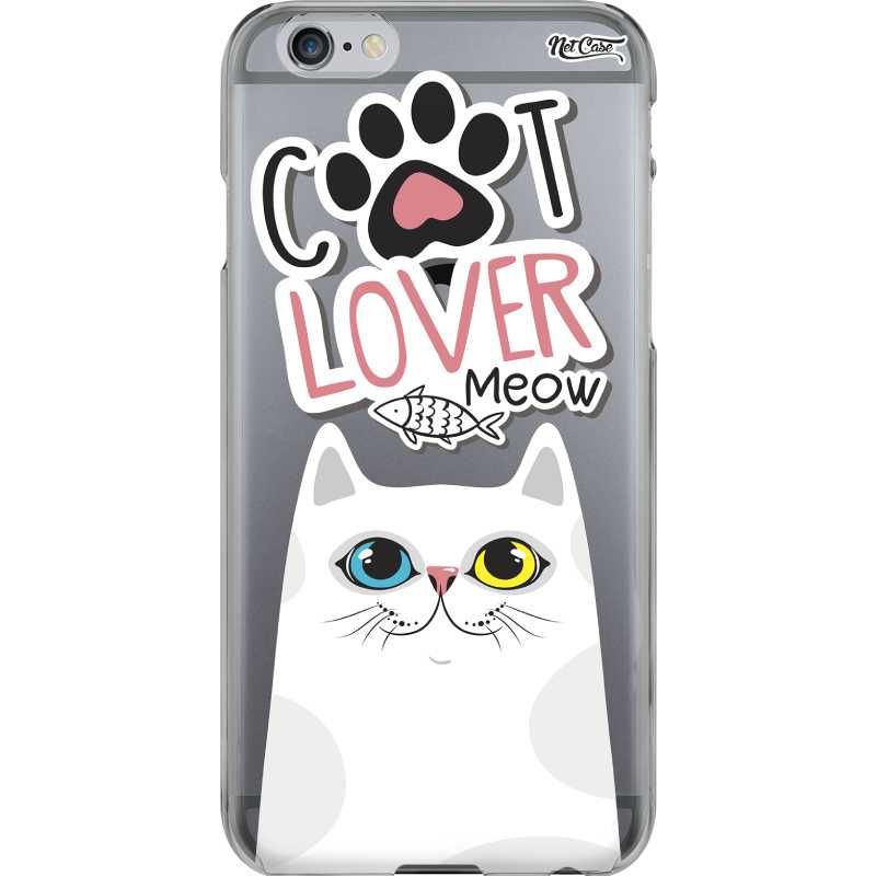 Capa Silicone NetCase Transparente Cat Lover Meow