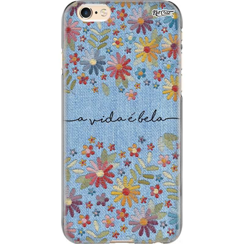 Capa Silicone NetCase Chapada Costura Floral 'A Vida é Bela'