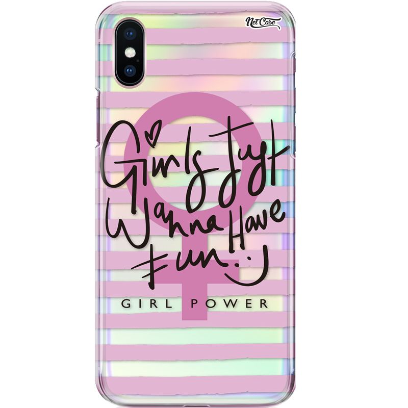 Capa Silicone NetCase Holográfica Girls Just Wanna Have Fun Girl Power