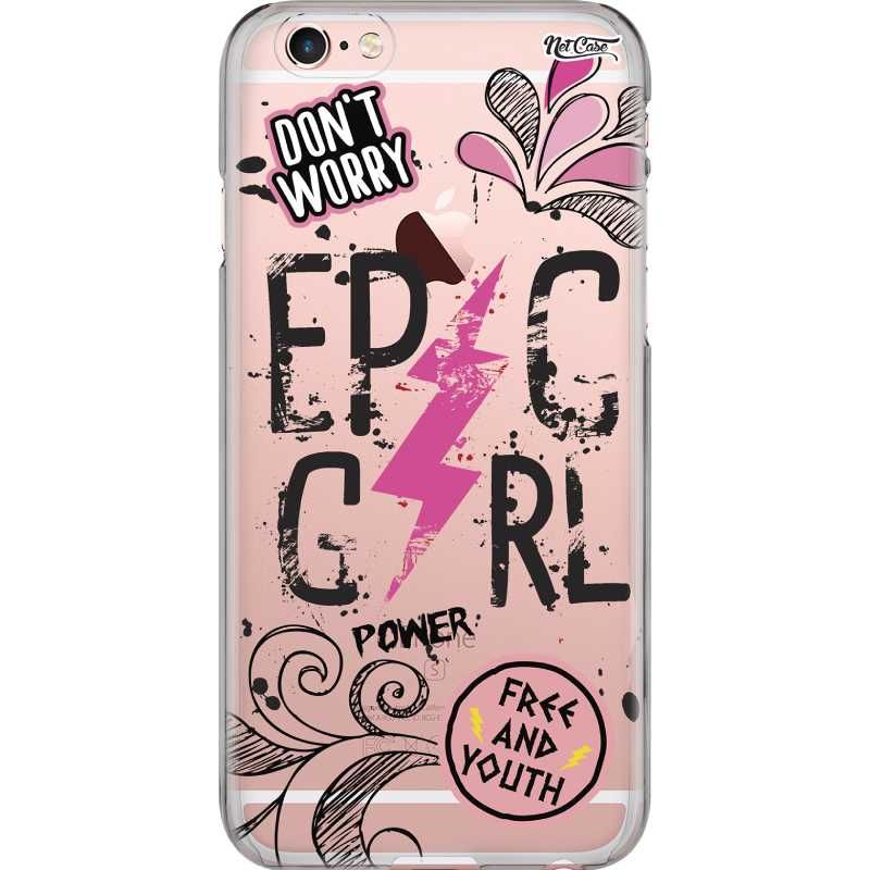 Capa Silicone NetCase Transparente Don't Worry Epic Girl