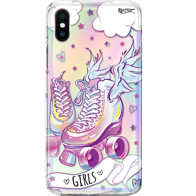 Capa Silicone NetCase Holográfica Patins Girls