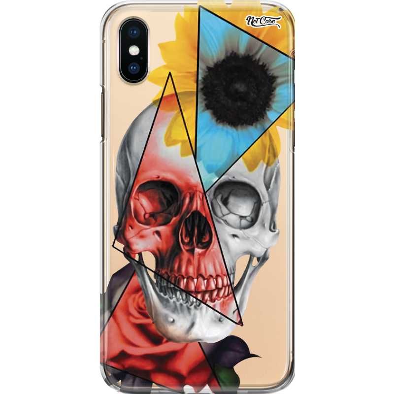 Capa Silicone NetCase Transparente Crânio Triângulos