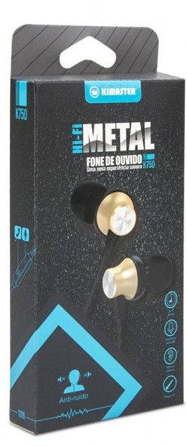 Fone de Ouvido Kimaster K750 - Dourado