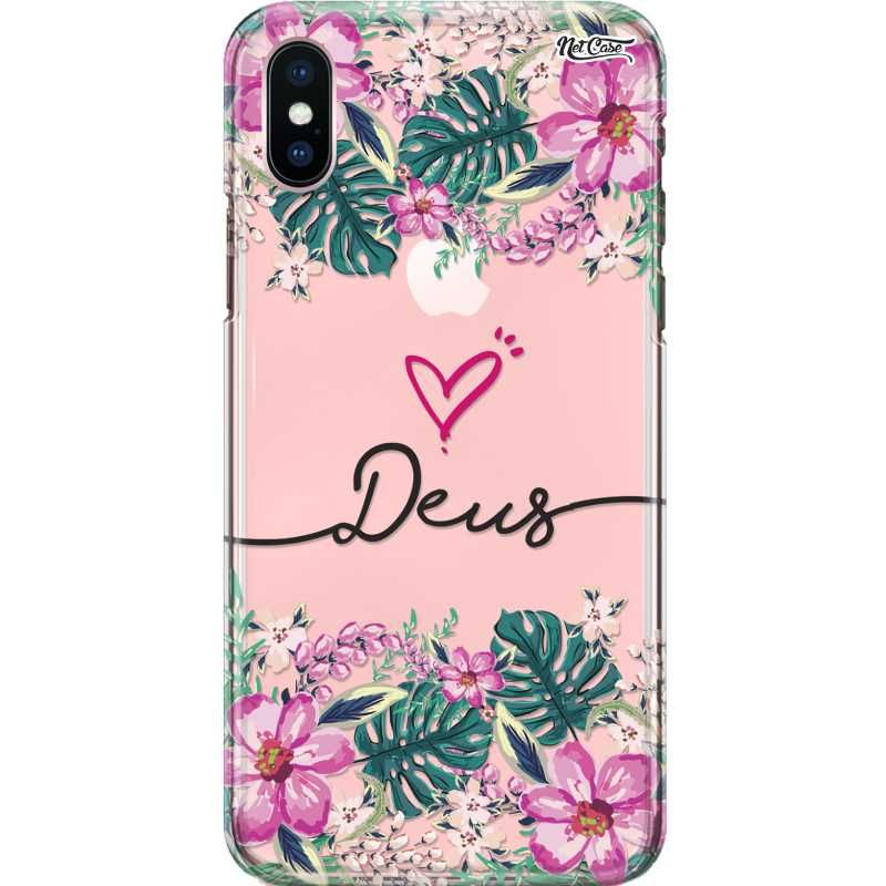 Capa Silicone NetCase Transparente Floral S2 Deus