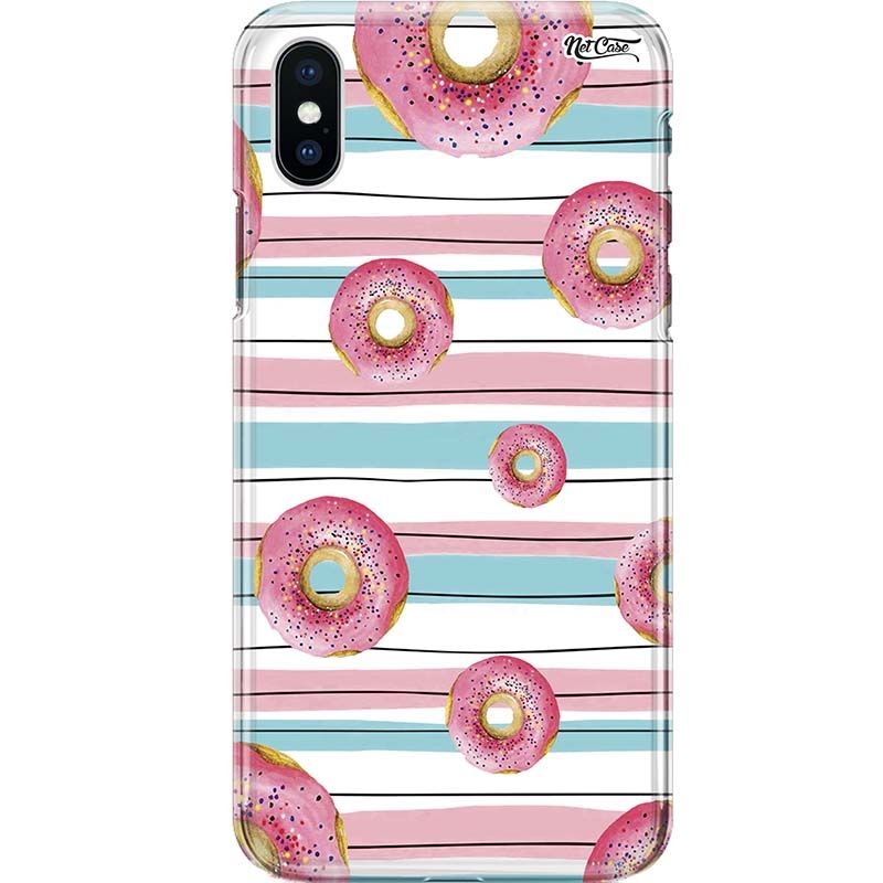 Capa Silicone NetCase Chapada Donuts Confeitado de Morango