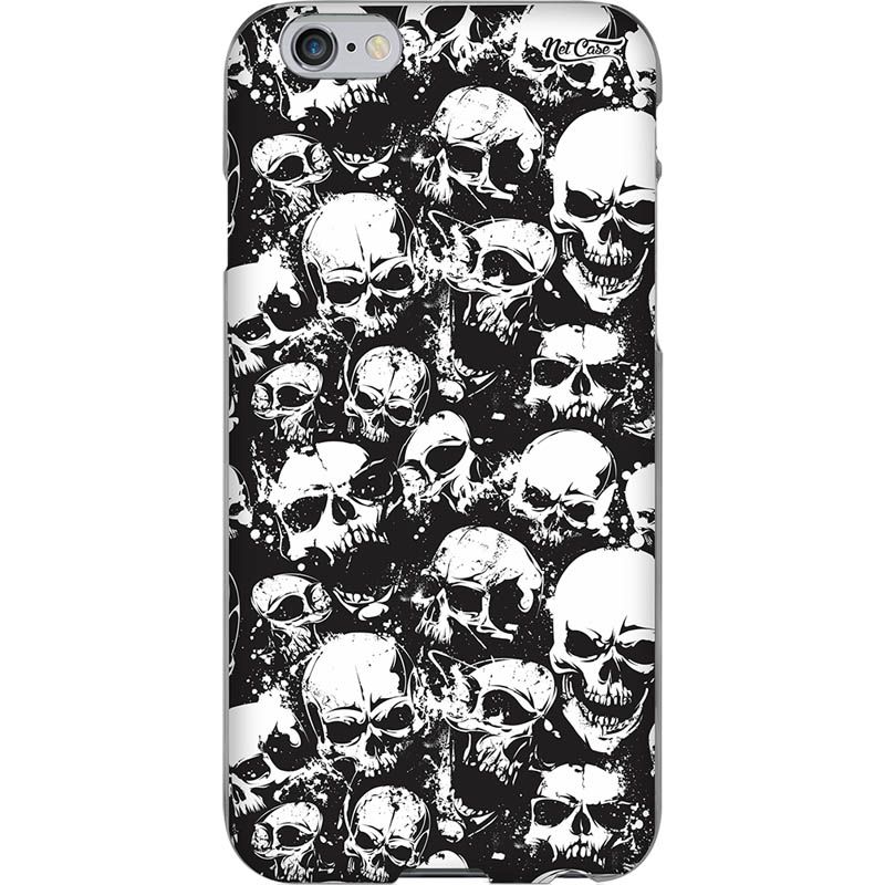 Capa Silicone NetCase Chapada Crânios Preto e Branco