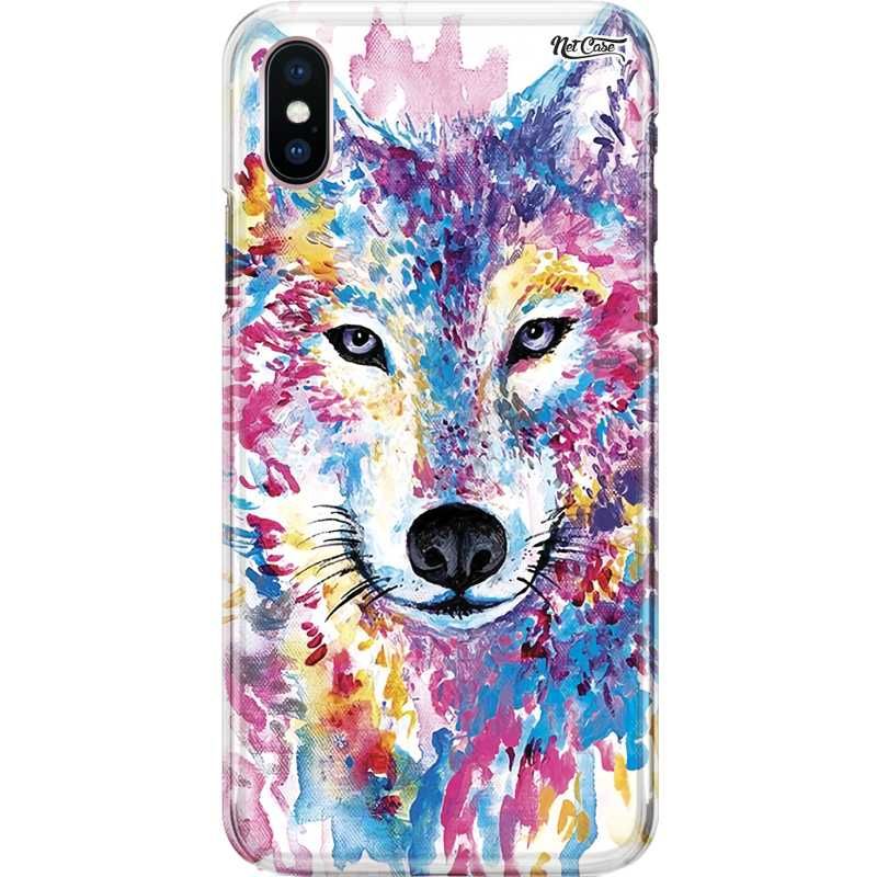 Capa Silicone NetCase Chapada Lobo Aquarela