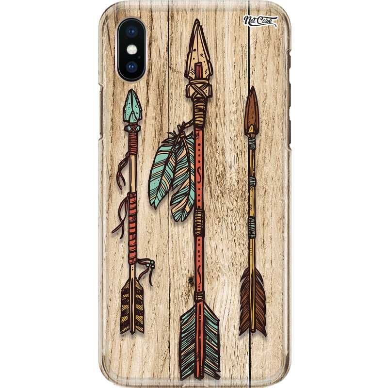 Capa Silicone NetCase Chapada Madeira Flechas Étnica