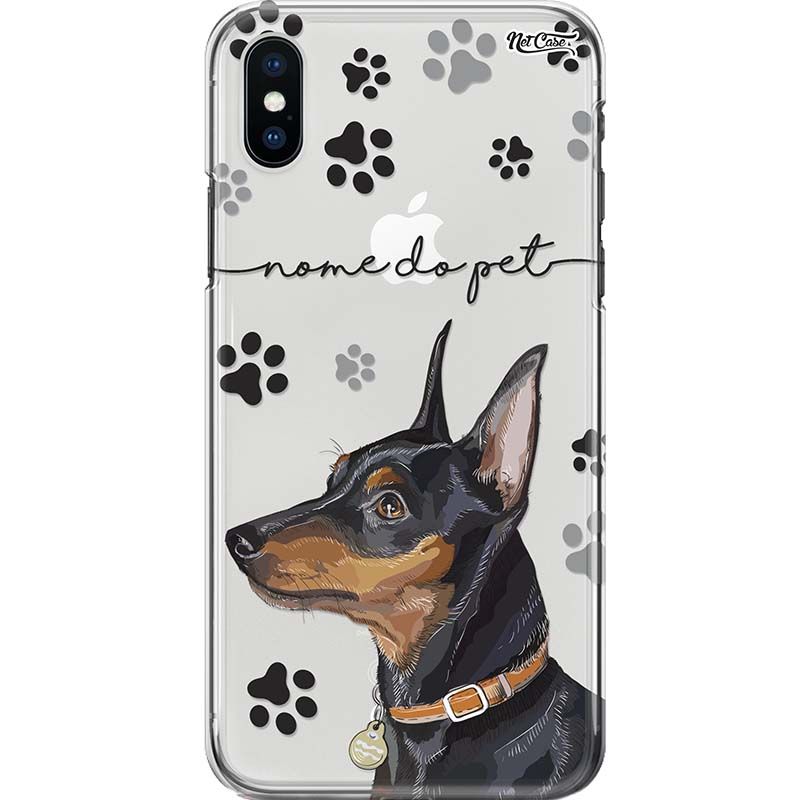 Capa Silicone NetCase Transparente Nome Pinscher