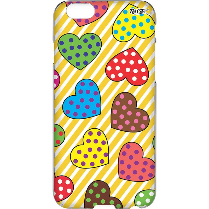 Capa Silicone NetCase Transparente Patch Hearts