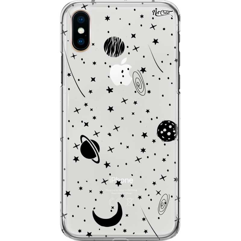 Capa Silicone NetCase Transparente Black Space Galaxy