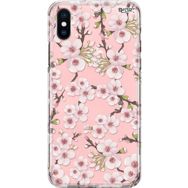 Capa Silicone NetCase Transparente Ipês-Rosa