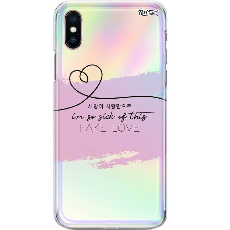 Capa Silicone NetCase Holográfica BTS - I'm So Sick of This FAKE LOVE 