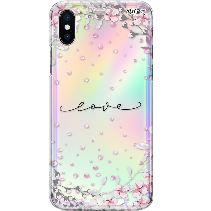 Capa Silicone NetCase Holográfica Flower Petals: Love