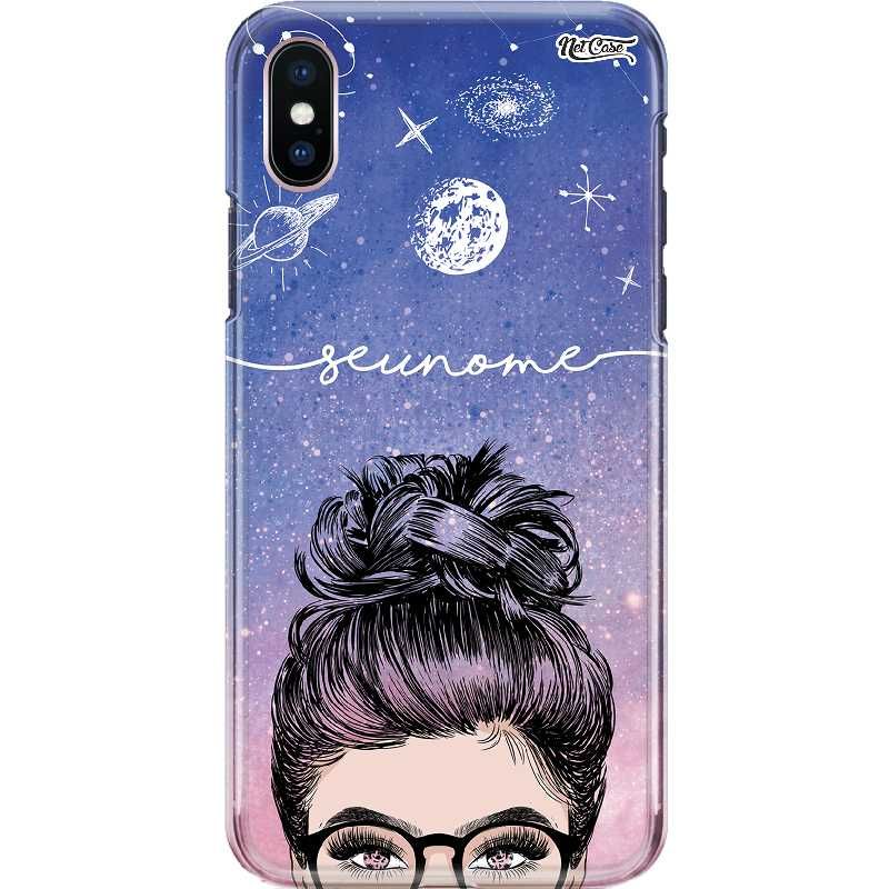 Capa Silicone NetCase Chapada Nome Girl With Glasses in Space