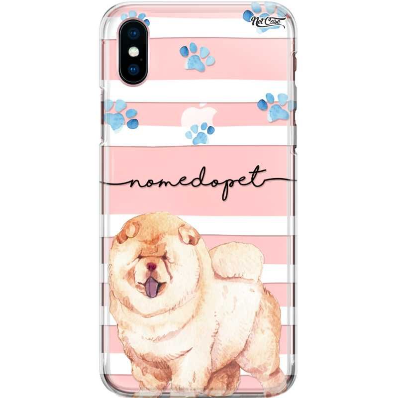 Capa Silicone NetCase Transparente Nome Chow-Chow Creme Listras 