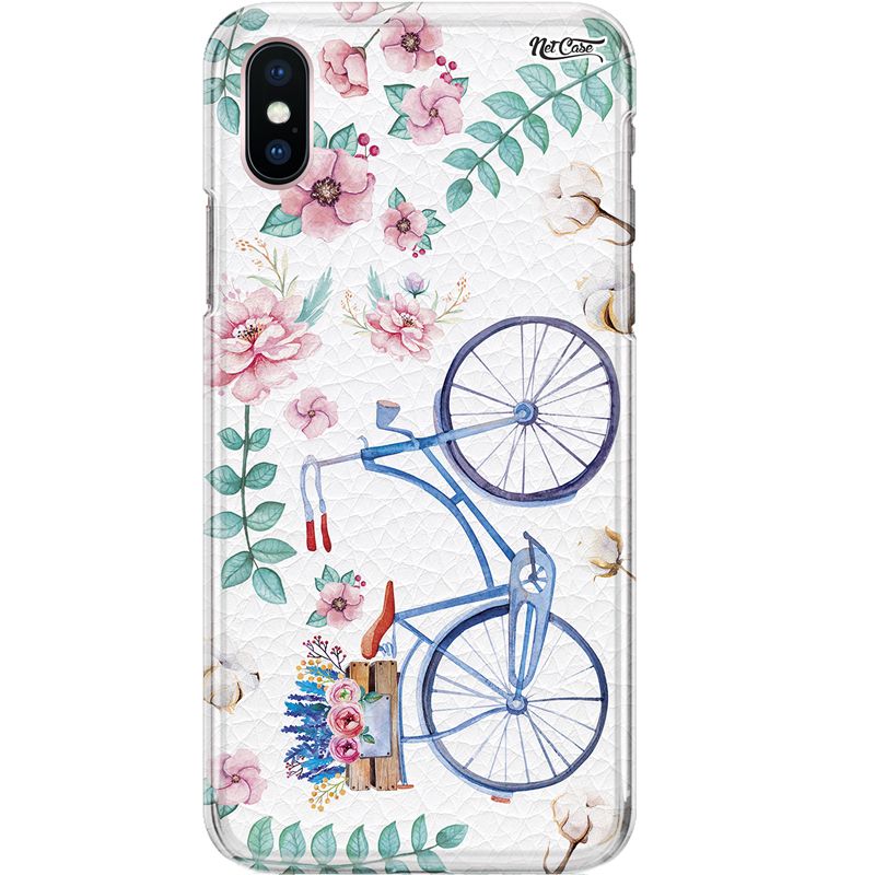 Capa Silicone NetCase Chapada Craquelada Floral Bicicleta 