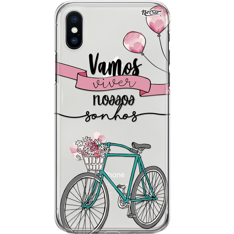 Capa Silicone NetCase Transparente ''Vamos Viver Nossos Sonhos''