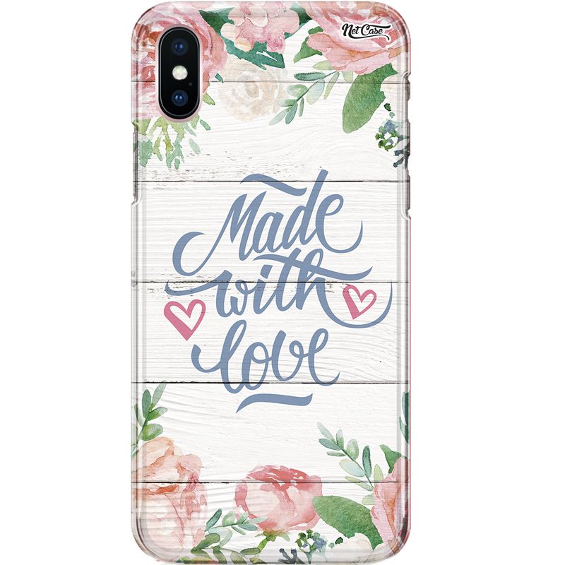 Capa Silicone NetCase Chapada Madeira Flores Made With Love