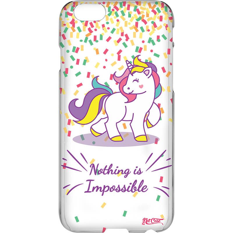 Capa Silicone NetCase Transparente Unicorn:''Nothing is Impossible''