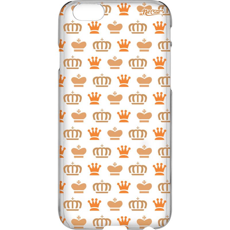 Capa Silicone NetCase Transparente Coroas Dourado