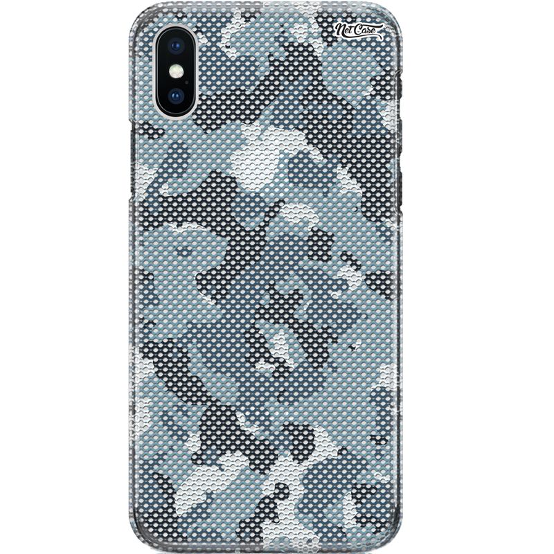 Capa Silicone NetCase Chapada Camuflada Azul 3D Furadinha
