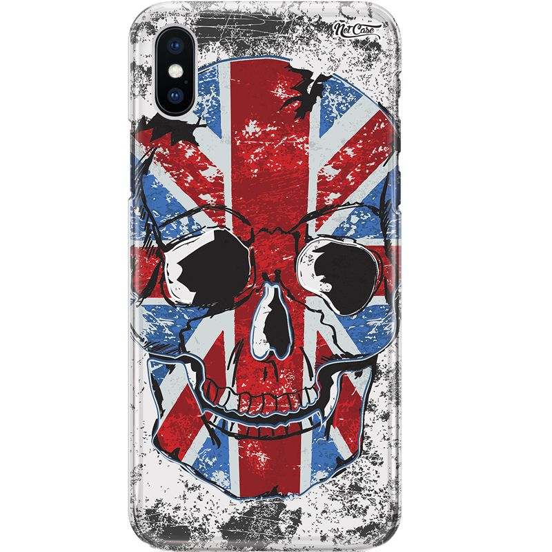 Capa Silicone NetCase Chapada Grafite Caveira Inglesa