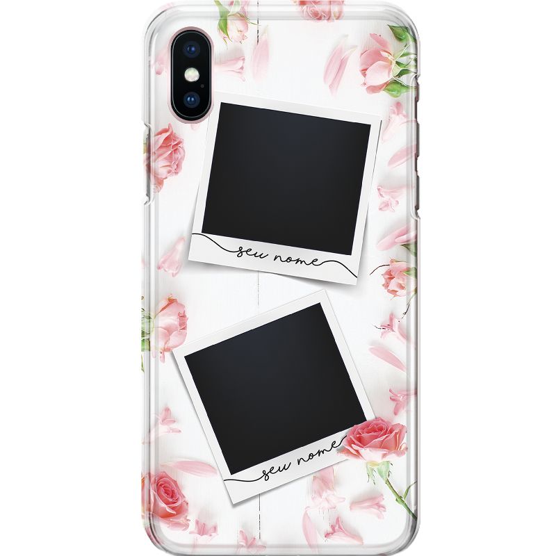 Capa Silicone NetCase Chapada Rosas 2 Fotos + Nomes Cursivos - Personalize Com Sua Foto