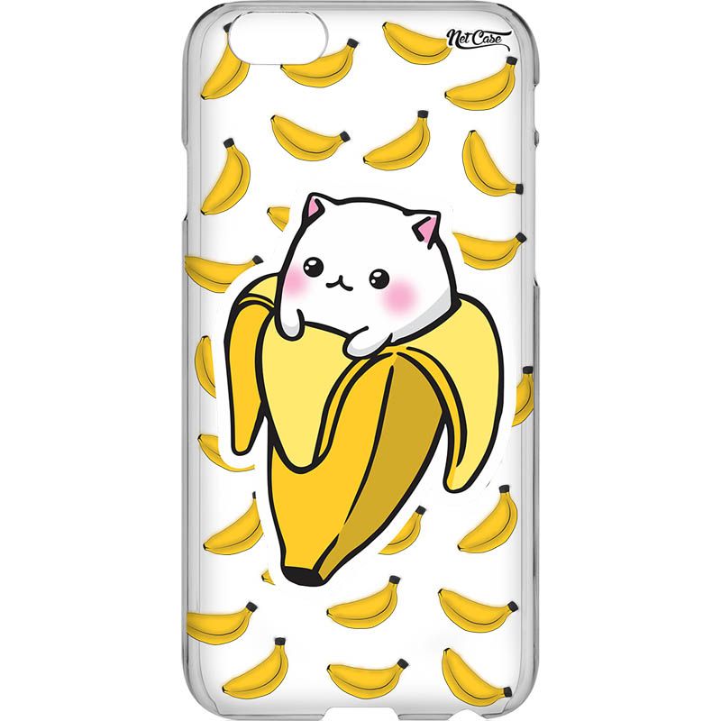 Capa Silicone NetCase Transparente Banana Cat