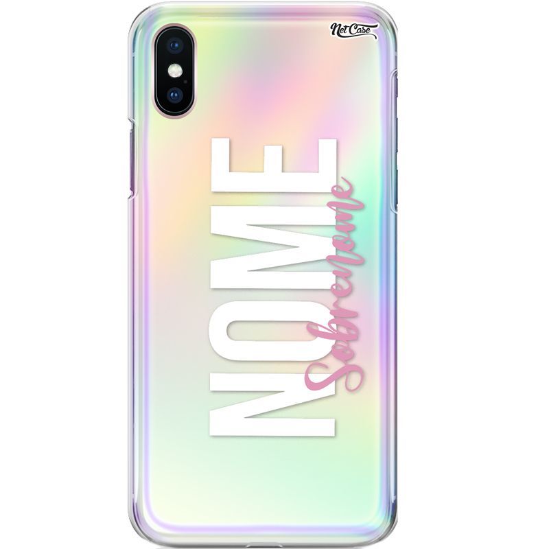 Capa Silicone NetCase Holográfica Nome Big Letter